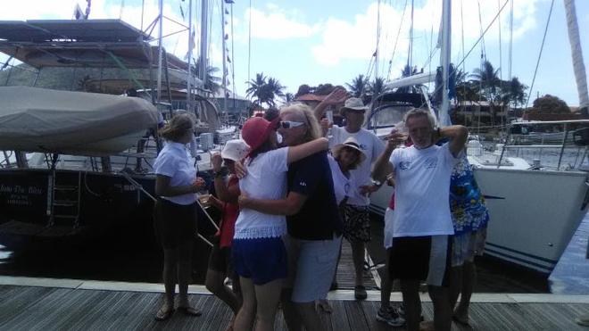 Emotional scenes back on the docks of Rodney Bay Marina © World Cruising Club http://www.worldcruising.com